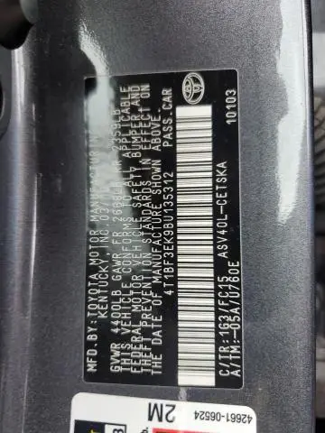 2011 TOYOTA CAMRY BASE  