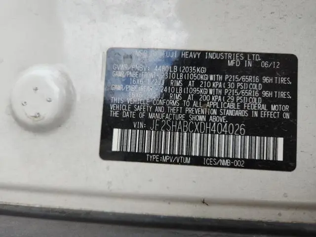 2013 SUBARU FORESTER 2.5X  