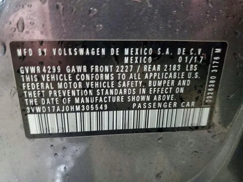 2017 VOLKSWAGEN JETTA SPORT  