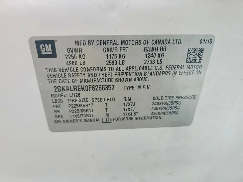 2015 GMC TERRAIN SLE  