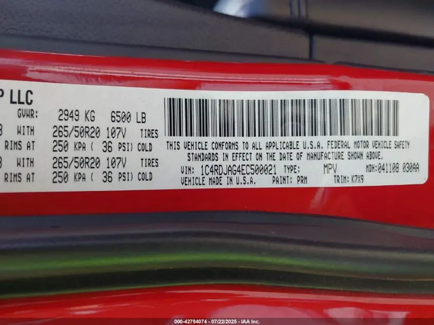 2014 DODGE DURANGO SXT