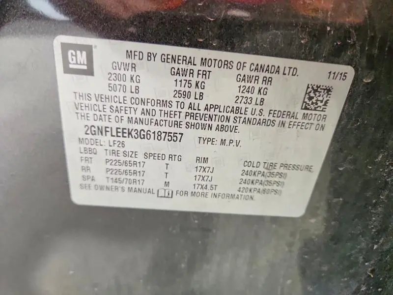 2016 CHEVROLET EQUINOX LS  