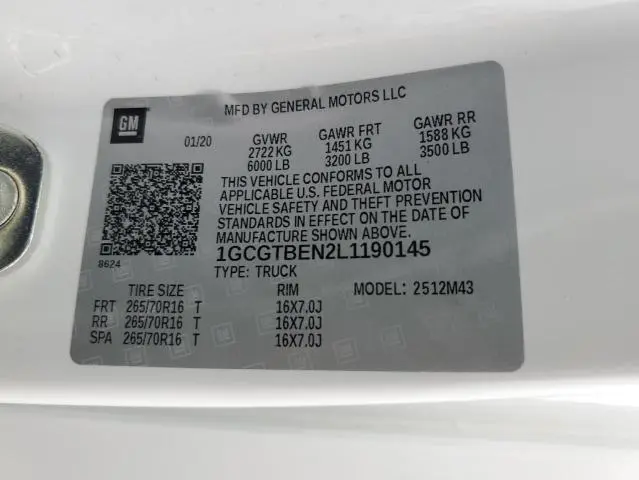 2020 CHEVROLET COLORADO   