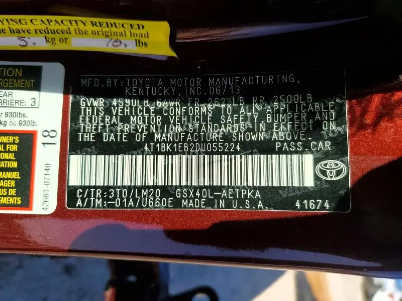 2013 TOYOTA AVALON LIMITED  