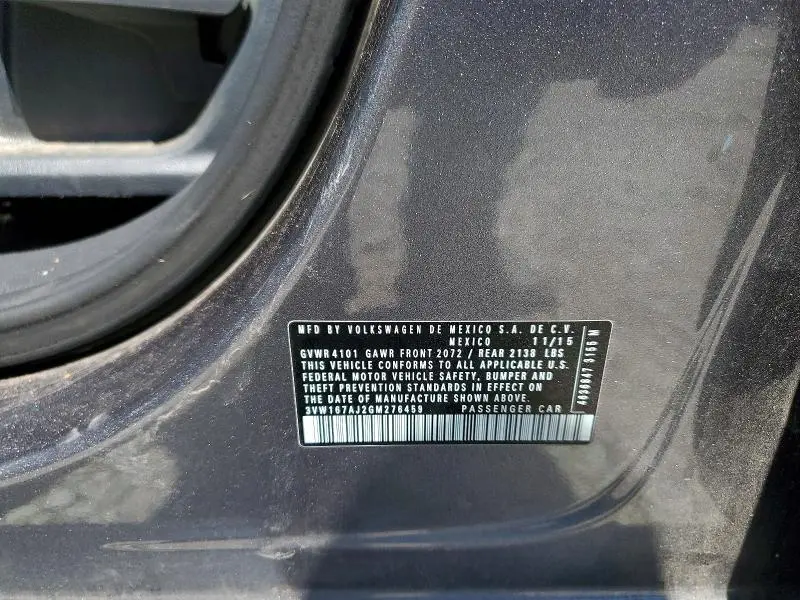 2016 VOLKSWAGEN JETTA S  