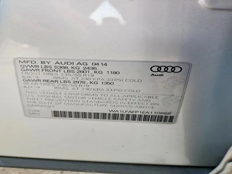 2014 AUDI Q5 PREMIUM PLUS  