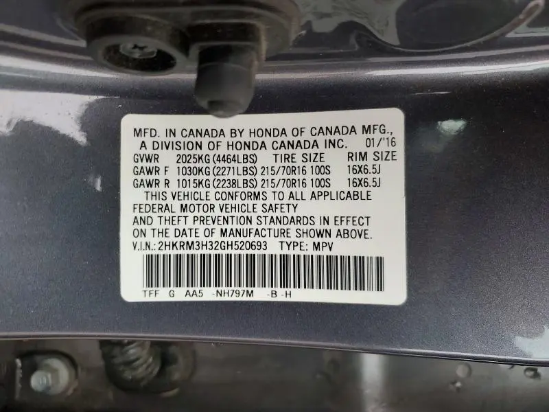2016 HONDA CR-V LX  
