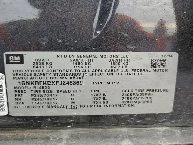 2015 CHEVROLET TRAVERSE LS  