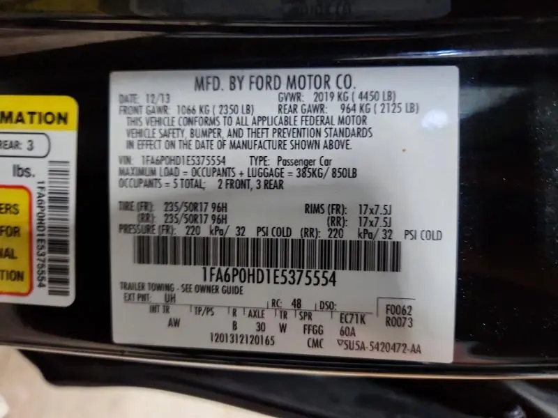 2014 FORD FUSION SE  