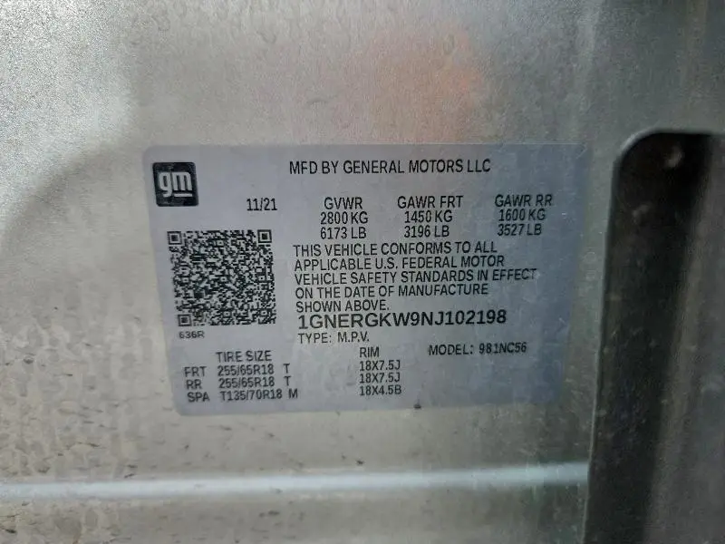 2022 CHEVROLET TRAVERSE LT  