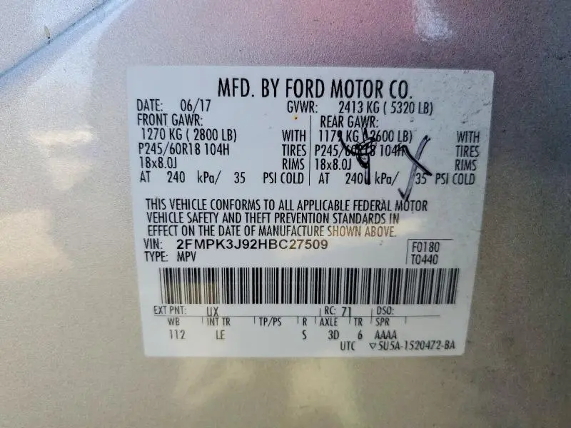 2017 FORD EDGE SEL  