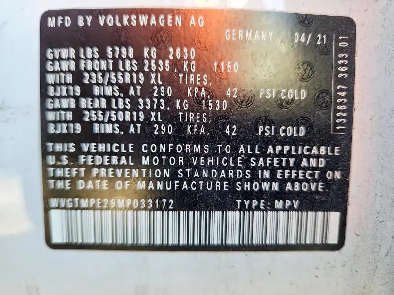 2021 VOLKSWAGEN ID.4 PRO S  