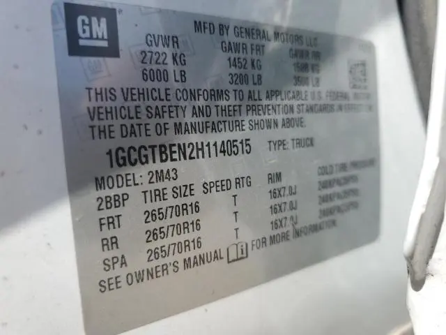 2017 CHEVROLET COLORADO   