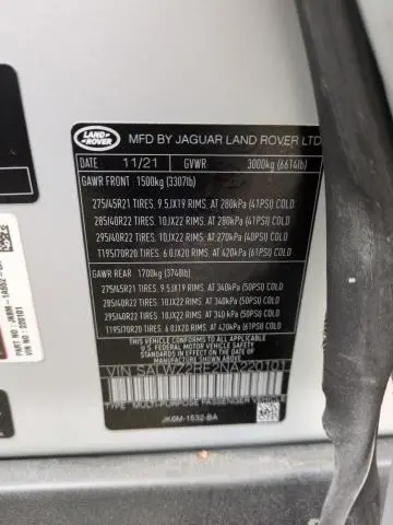 2022 LAND ROVER RANGE ROVER SPORT SVR  