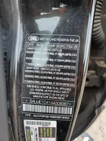 2010 LAND ROVER RANGE ROVER HSE  