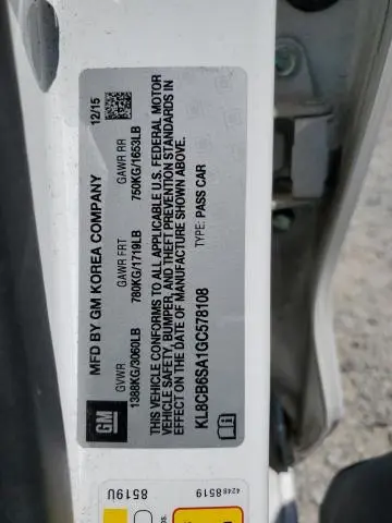 2016 CHEVROLET SPARK LS  