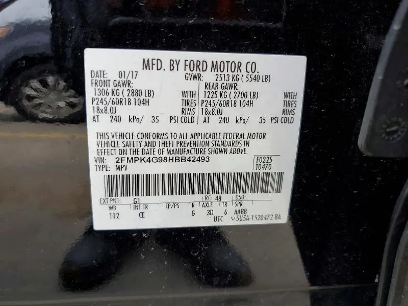 2017 FORD EDGE SE  