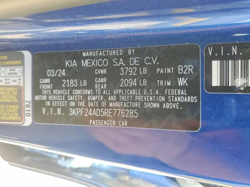 2024 KIA FORTE LXS  