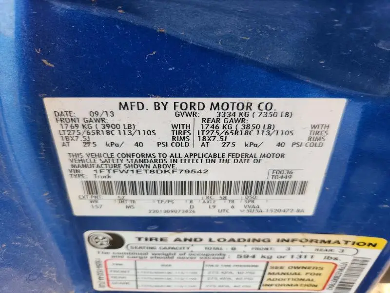 2013 FORD F150 SUPERCREW  