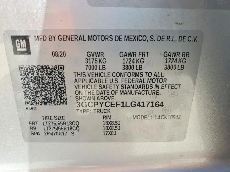 2020 CHEVROLET SILVERADO K1500 TRAIL BOSS CUSTOM  