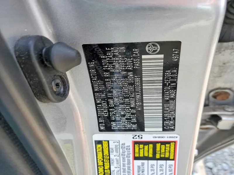 2018 TOYOTA CAMRY XLE  