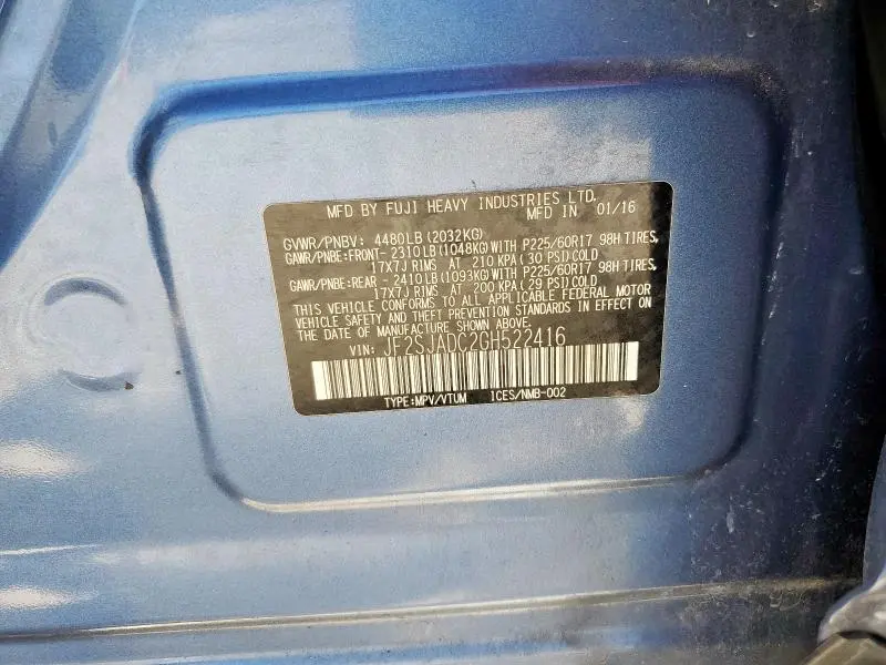 2016 SUBARU FORESTER 2.5I PREMIUM  