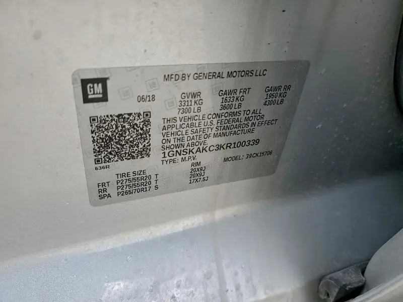 2019 CHEVROLET TAHOE K1500 LS  