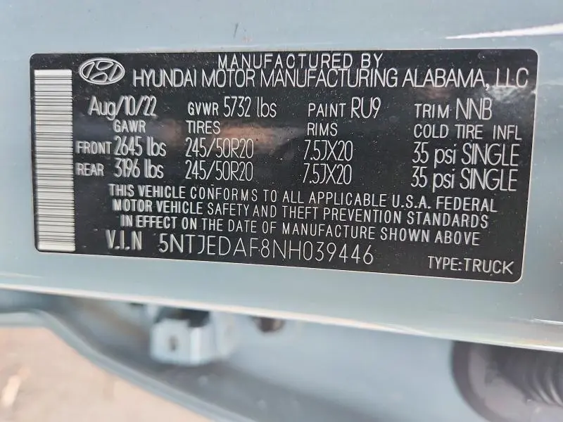 2022 HYUNDAI SANTA CRUZ LIMITED  