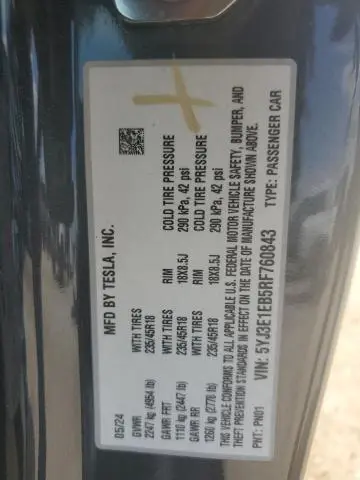 2024 TESLA MODEL 3