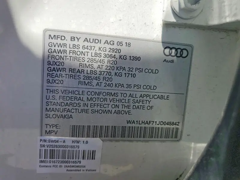 2018 AUDI Q7 PREMIUM PLUS  