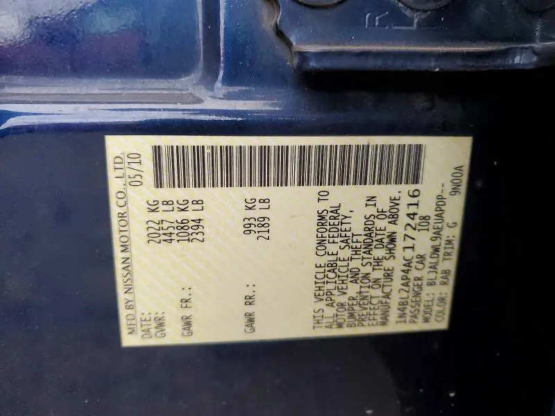 2010 NISSAN ALTIMA 3.5 SR  
