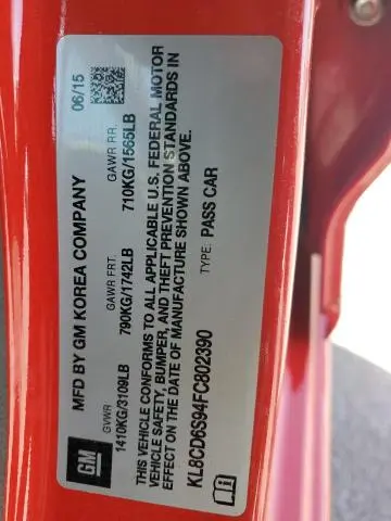 2015 CHEVROLET SPARK 1LT