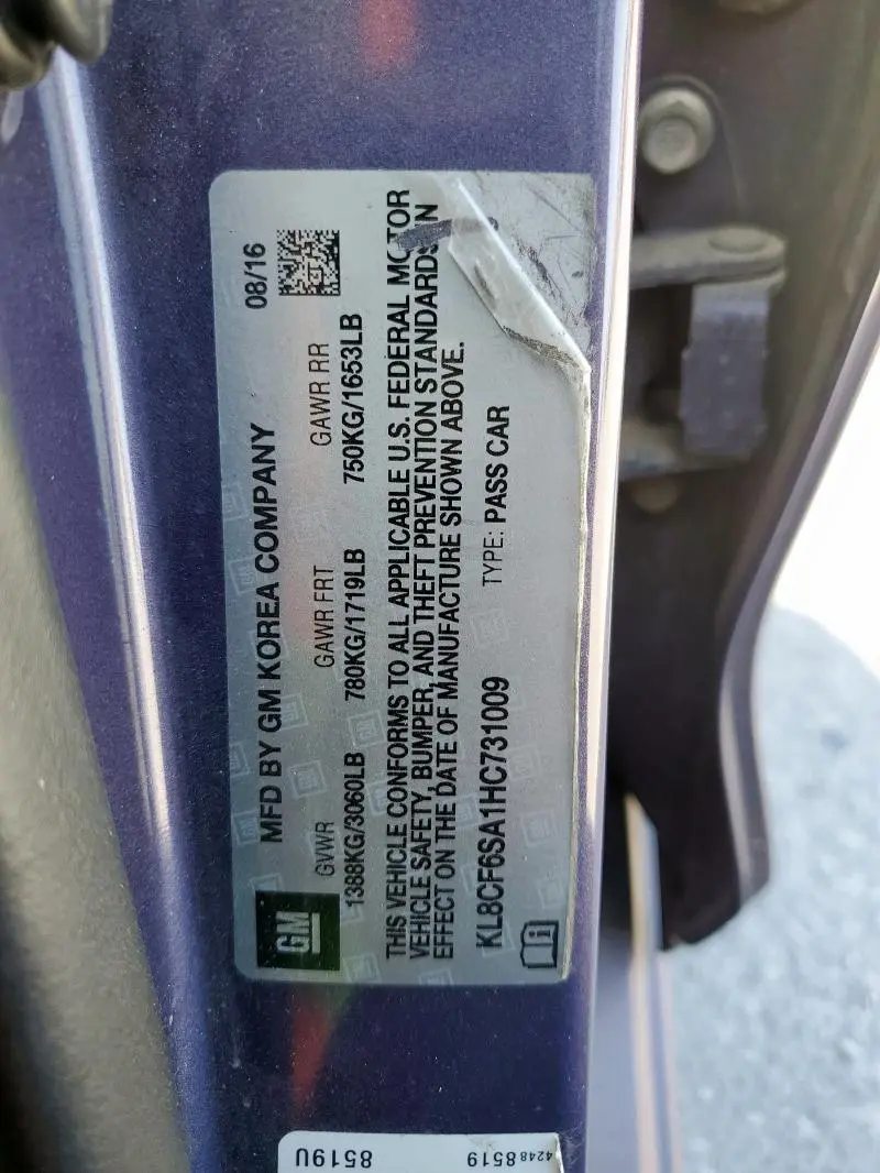 2017 CHEVROLET SPARK 2LT  