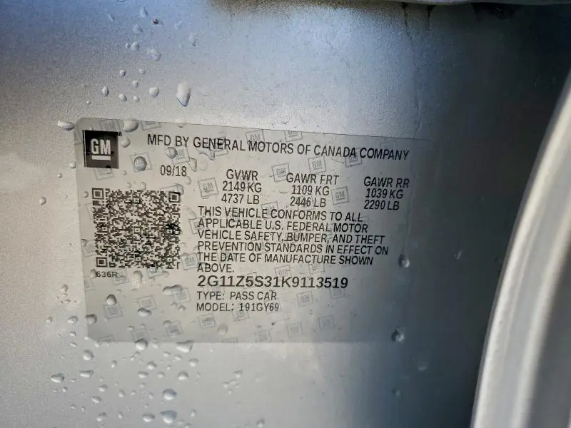 2019 CHEVROLET IMPALA LT  