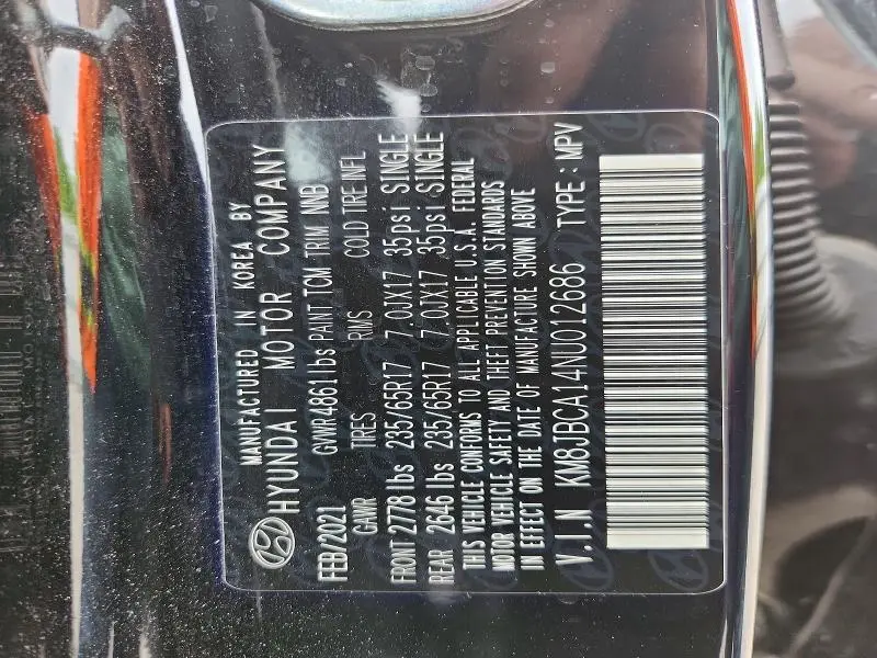2022 HYUNDAI TUCSON BLUE  