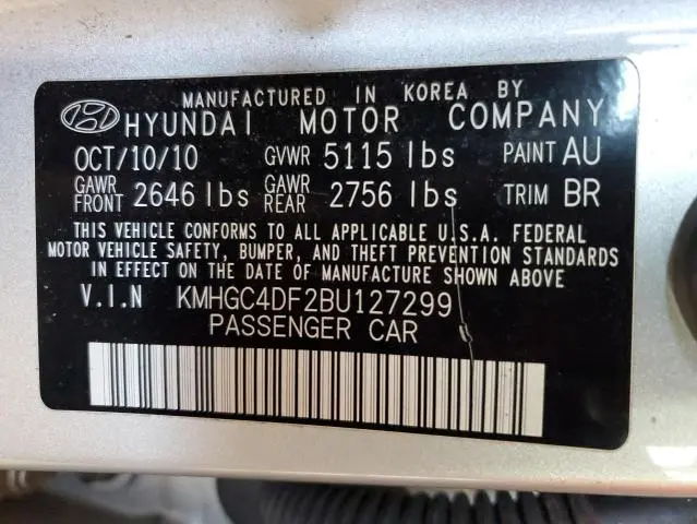 2011 HYUNDAI GENESIS 4.6L  