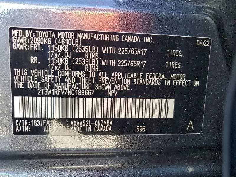 2022 TOYOTA RAV4 XLE  