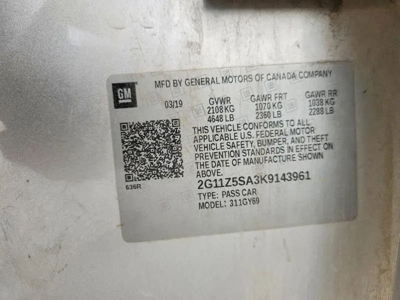 2019 CHEVROLET IMPALA LT  