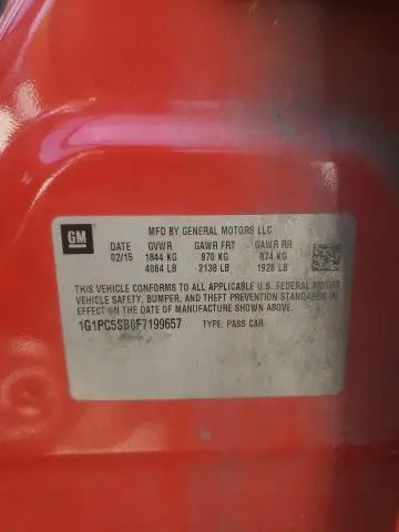 2015 CHEVROLET CRUZE LT  