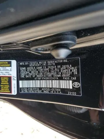 2017 TOYOTA CAMRY LE  