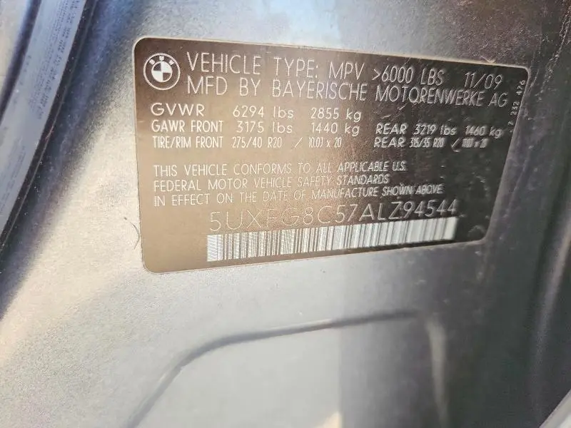 2010 BMW X6 XDRIVE50I  