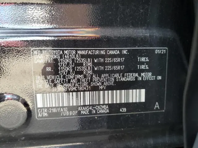 2021 TOYOTA RAV4 XLE  