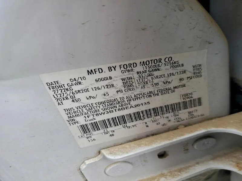 2011 FORD F350 SUPER DUTY  