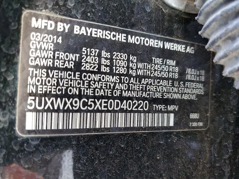 2014 BMW X3 XDRIVE28I  