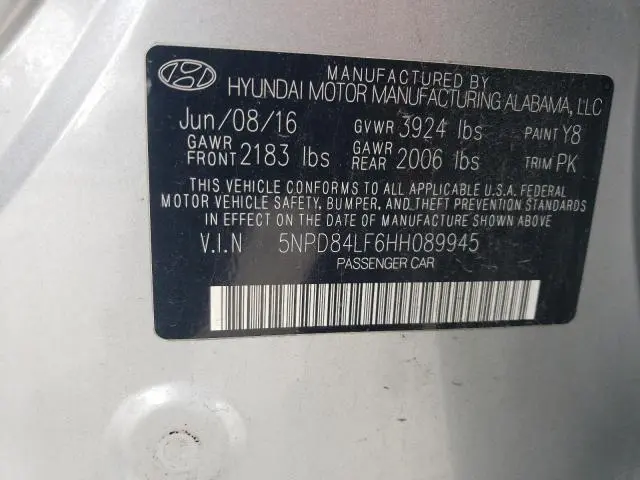 2017 HYUNDAI ELANTRA SE  