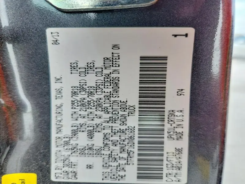 2013 TOYOTA TUNDRA GRADE  