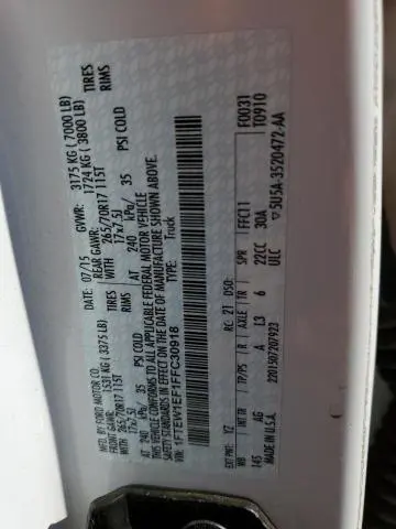 2015 FORD F150 SUPERCREW  