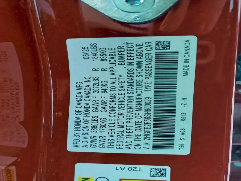 2025 HONDA CIVIC SPORT  