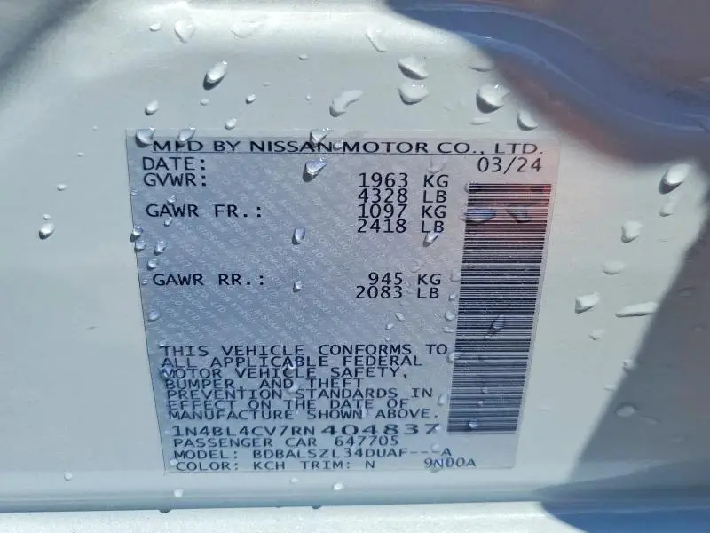 2024 NISSAN ALTIMA SR  