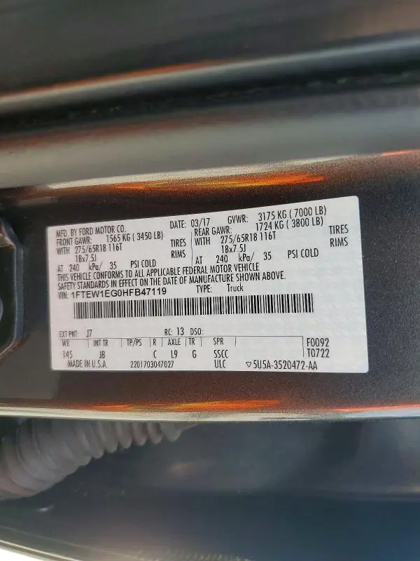 2017 FORD F150 SUPERCREW  